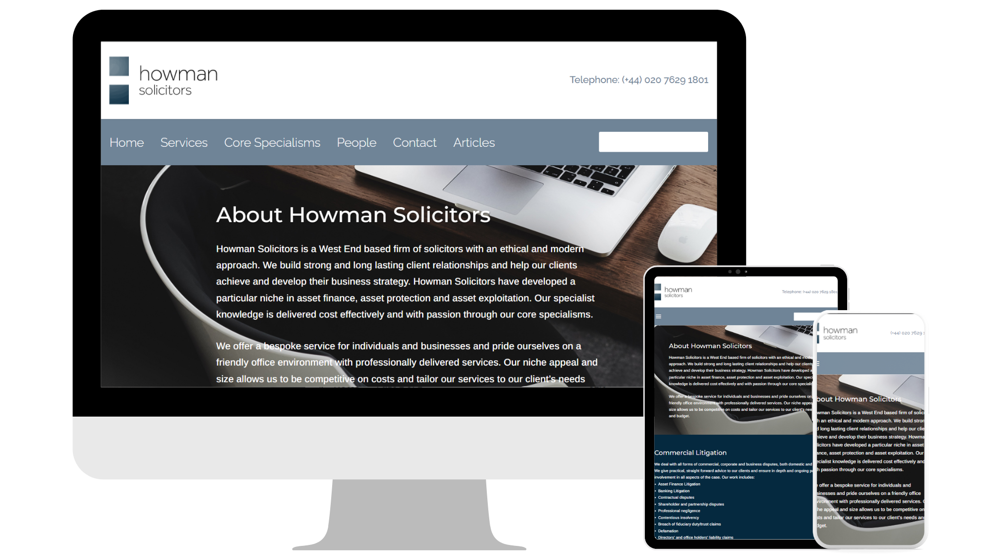 Howman Solicitors – Law Web Design & Development